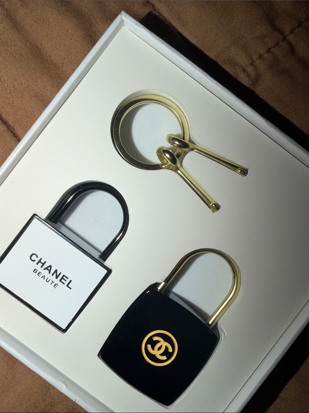 GWP-CHANEL Black & Gold Padlock Charm Trio